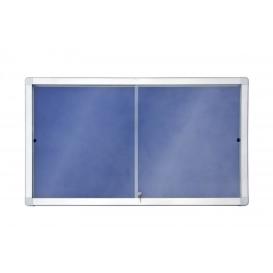 Horizontální vitrína s posuvnými dveřmi, modrý filc, 141 x 101 cm