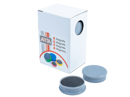 Magnety ARTA průměr 25mm, šedé (10ks v balení)
