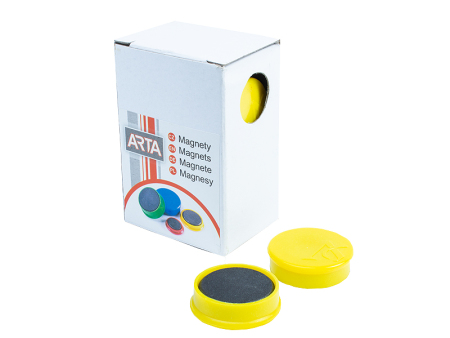 Magnety ARTA průměr 25mm, žluté (10ks v balení)