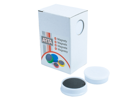 Magnety ARTA průměr 25mm, bílé (10ks v balení)