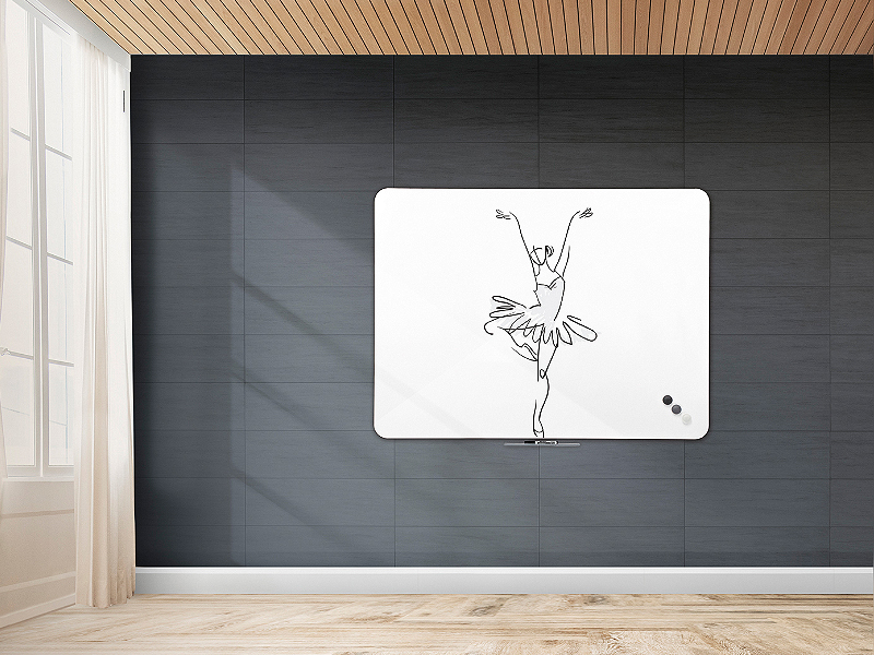 Bílá bezrámová magnetická tabule Qboard 180 x 117 cm