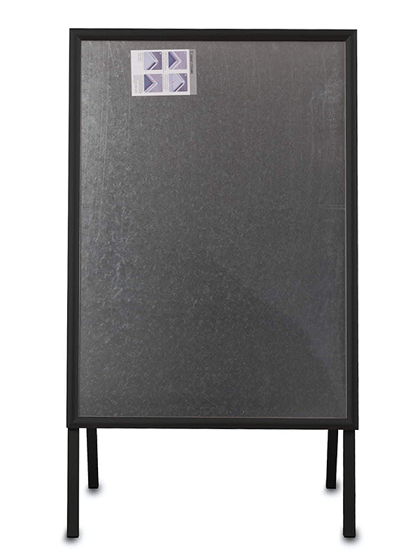 Černý reklamní A stojan s ostrými rohy A1 - profil 25 mm